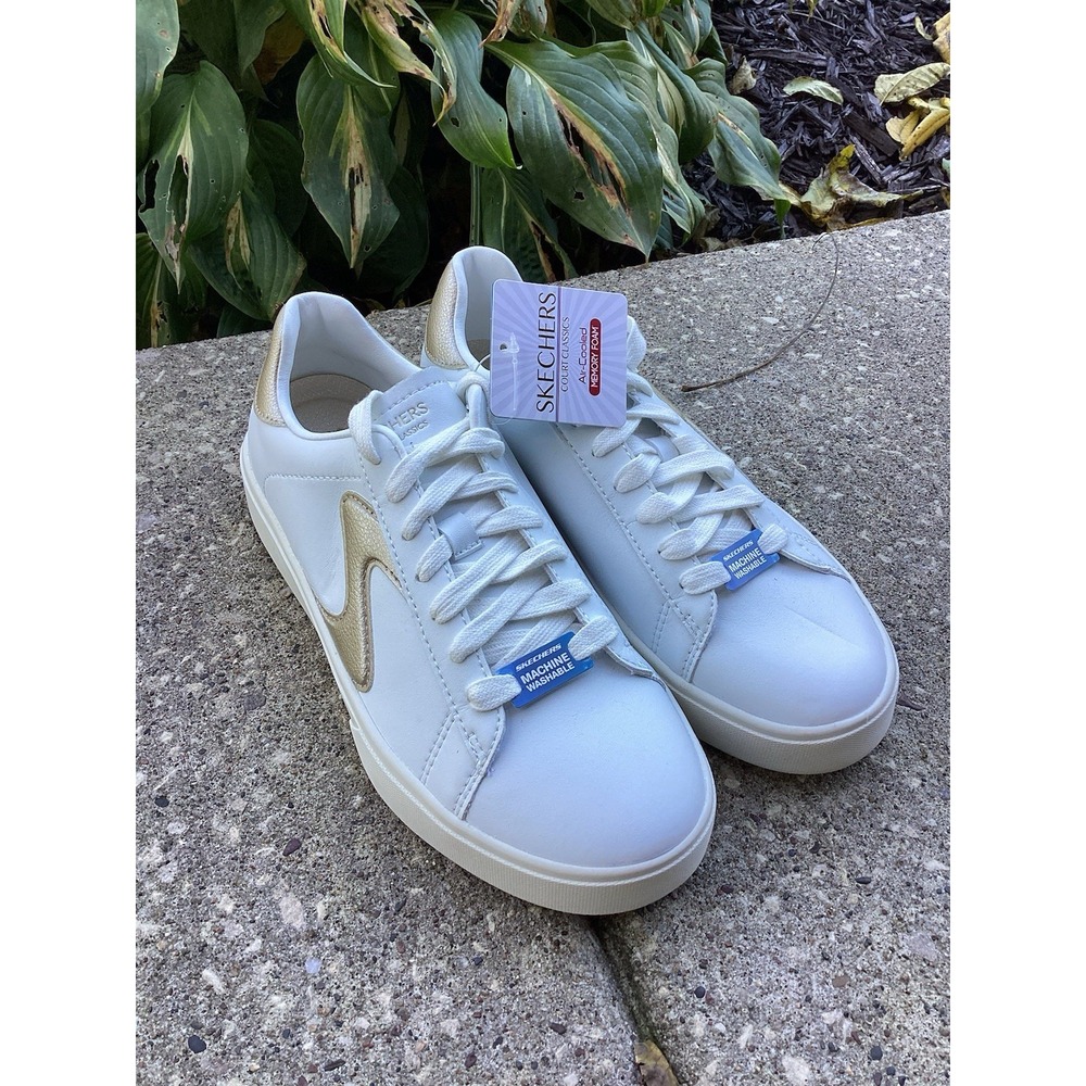 Skechers Eden LX Beaming Glory White Gold Sneakers Women's 7.5 NWT